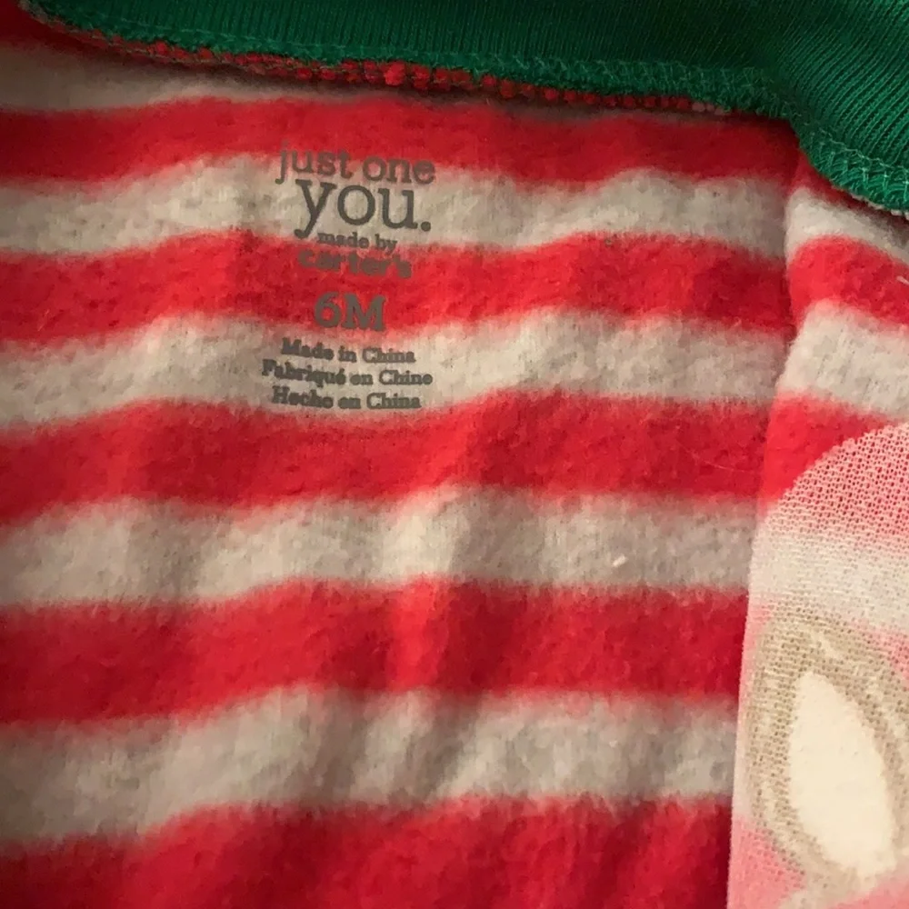 Carter’s Reindeer Striped Sleeper Footed One-piece Baby - Picture 7 of 9